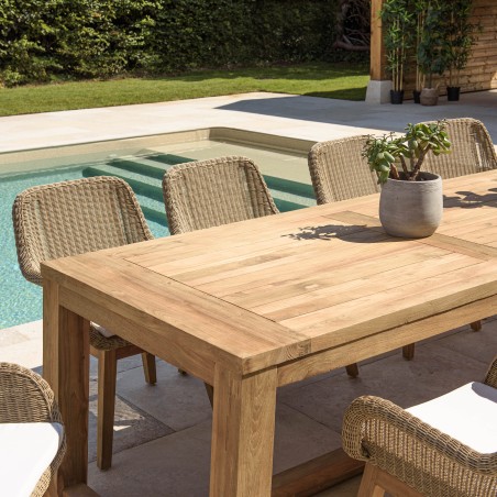 Table à manger jardin en teck recyclé 300x95cm
