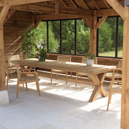 KALLY Garden Dining Table 320x100cm - Recycled Teak