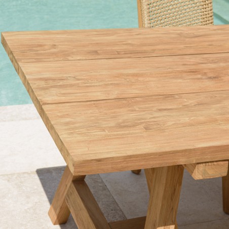 Table à manger de jardin KALLY 220x100cm teck recyclé