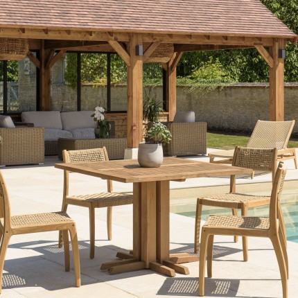 Table à manger jardin carrée KALLY 110x110cm