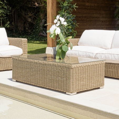 KALLY 5-Seater Garden Furniture Set - Taupe Synthetic Rattan