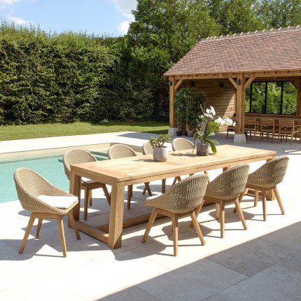 KALLY Set no. 7 Recycled Teak & Rattan Garden Furniture Set