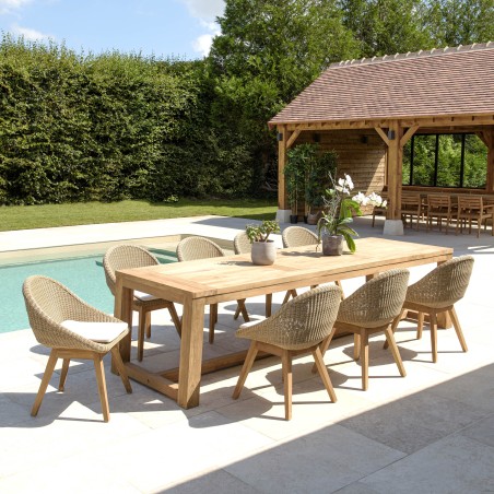 KALLY Set no. 7 Recycled Teak & Rattan Garden Furniture Set