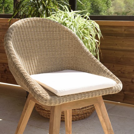 Ensemble Salon de jardin KALLY - Lot n°12 Teck recyclé Rotin synthétique