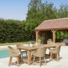 KALLY Set no. 17 Recycled Teak & Rattan Garden Furniture Set for 6 People