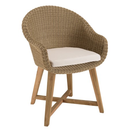 KALLY Set no. 17 Recycled Teak & Rattan Garden Furniture Set for 6 People