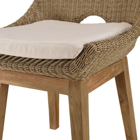 KALLY - Set no. 19 Recycled Teak and Rattan Garden Furniture Set for 6 People