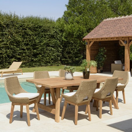 KALLY Set no. 22 - Recycled Teak & Rattan Garden Furniture Set