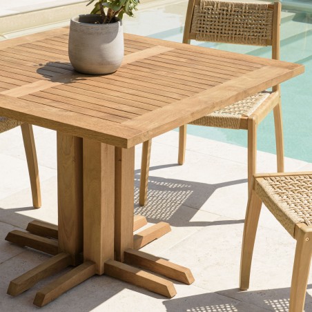 KALLY Set no. 25 Recycled Teak & Rattan Garden Furniture Set for 4 People