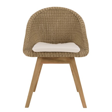 Ensemble de jardin KALLY - Lot n°28 en teck recyclé et rotin synthétique