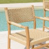 VALERIA - Set of 2 Garden Armchairs | Beige Synthetic Rattan & Teak