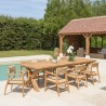 Salon de jardin Valeria - Teck recyclé et rotin synthétique