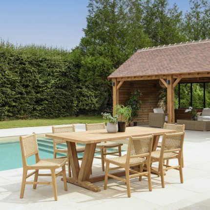 VALERIA Set no. 14 - Recycled Teak Garden Furniture Set for 6 People
