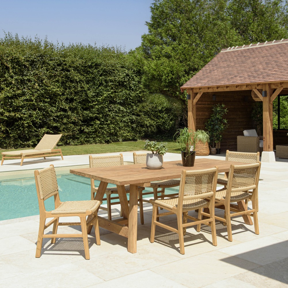 VALERIA - Set no. 16 Recycled Teak Garden Furniture Set for 6 People VALERIA - Set no. 16 Recycled Teak Garden Furniture Set for 6 People