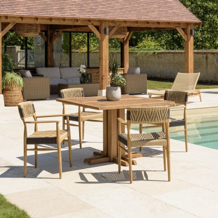 VALERIA - Set no. 20 Recycled Teak Synthetic Rattan Garden Furniture Set