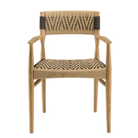 Salon de jardin teck recyclé rotin synthétique 4 pers. - Lot n°20
