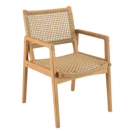 Salon de jardin VALERIA - Lot n°21 en teck recyclé et rotin synthétique