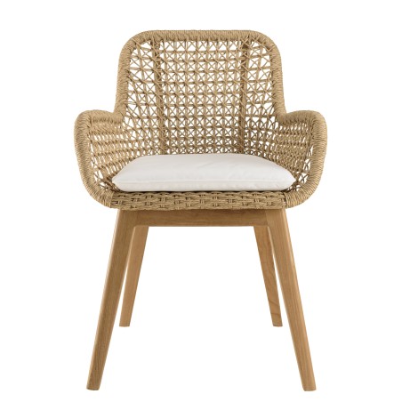 Salon de jardin VALERIA - Lot n°22 en teck recyclé et rotin synthétique