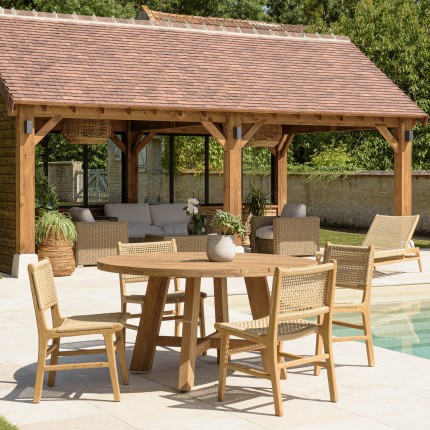 VALERIA - Set no. 23 Recycled Teak Garden Furniture Set for 4 People