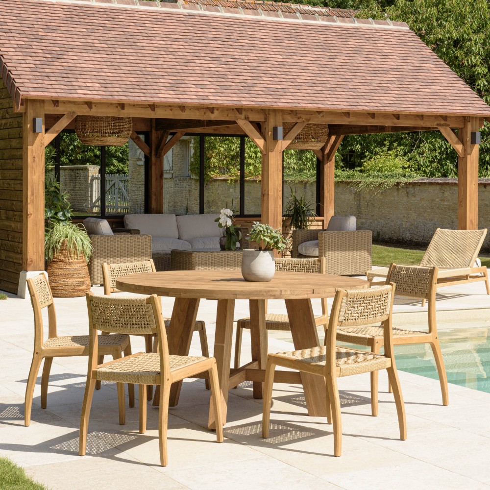 VALERIA - Set no. 26 Recycled Teak Garden Furniture Set for 6 People VALERIA - Set no. 26 Recycled Teak Garden Furniture Set for 6 People