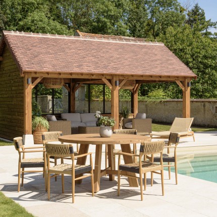 VALERIA - Set no. 28 Recycled Teak Garden Furniture Set for 6 People