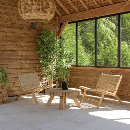 Salon de jardin Valeria - Lot n°34 en teck recyclé et rotin synthétique