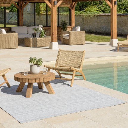 Tapis d'extérieur rectangulaire QUENTIN 160x230cm gris chiné