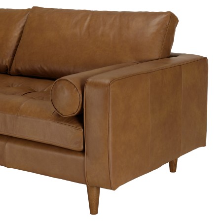 PIERRE 3-Seater Sofa in Caramel-Colored Leather
