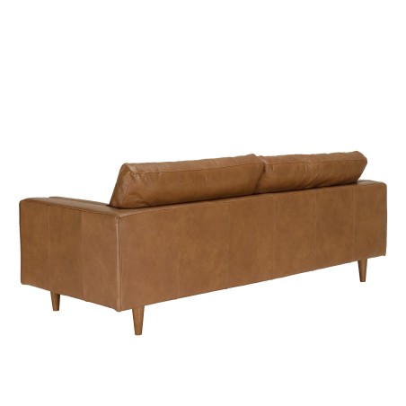 PIERRE 3-Seater Sofa in Caramel-Colored Leather