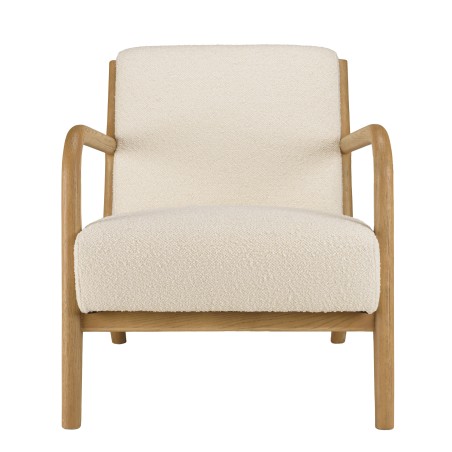 PIERRE Low Armchair in Ecru Bouclé Fabric - Cozy and Stylish Design
