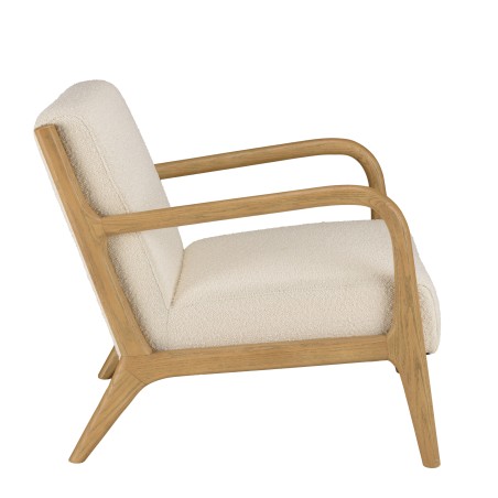 PIERRE Low Armchair in Ecru Bouclé Fabric - Cozy and Stylish Design