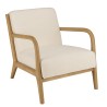 PIERRE Low Armchair in Ecru Bouclé Fabric - Cozy and Stylish Design
