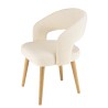 Chaise en tissu bouclette écru PIERRE