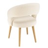 Chaise en tissu bouclette écru PIERRE