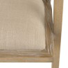 Chaise en bois PIERRE - Assise tissu lin et dossier rotin naturel