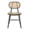 PIERRE Set of 2 Black Wooden Chairs with Rattan Seat