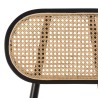Lot 2 chaises bois noir et rotin naturel