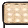 PIERRE - Set of 2 Chairs with Black Wood Seat and Rattan Backrest