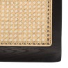 Lot 2 chaises bois noir/rotin naturel métal
