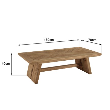 Table basse rectangulaire SANDY en pin recyclé
