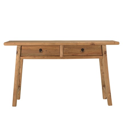 Console SANDY - Bois pin recyclé 2 tiroirs