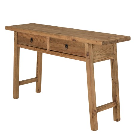 SANDY - Recycled Pine Console Table with 2 Drawers