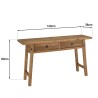 Console SANDY - Bois pin recyclé 2 tiroirs