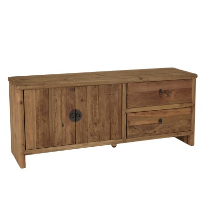 SANDY TV Stand - Recycled Pine Wood - 155cm - 2 Drawers & 2 Doors