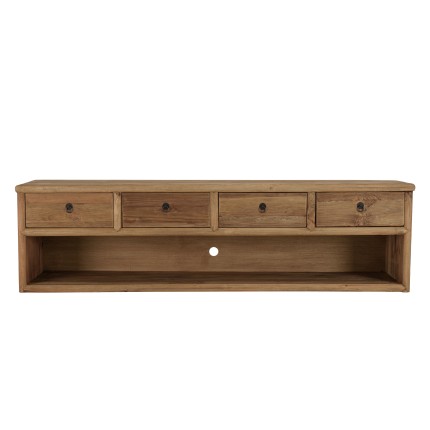 Meuble TV SANDY 4 tiroirs 1 niche 200cm bois pin recyclé