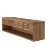Meuble TV SANDY 4 tiroirs 1 niche 200cm bois pin recyclé