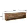 SANDY - TV Stand with 4 Drawers and 1 Niche, 200cm Recycled Pine Wood