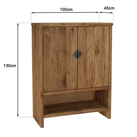SANDY - Recycled Pine Wood Sideboard with 2 Doors and 1 Niche