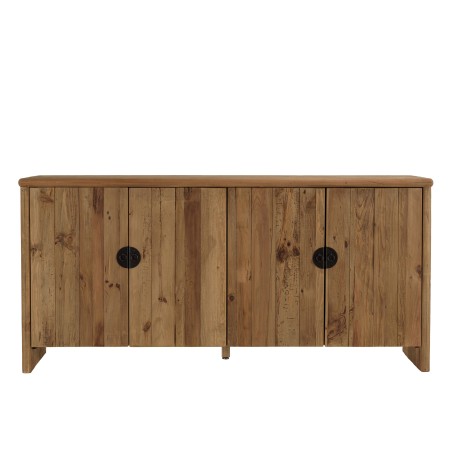 Buffet en pin recyclé SANDY - Meuble de rangement 4 portes