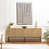 SCOTT 4-Door Sideboard | Black & Natural Wood Effect Finish